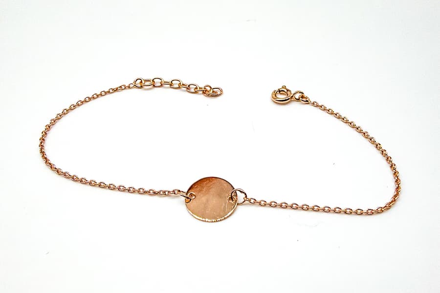 Silber Armband \Coin\, rose vergoldet